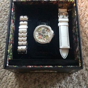 Ed Hardy genuine leather wrist watch